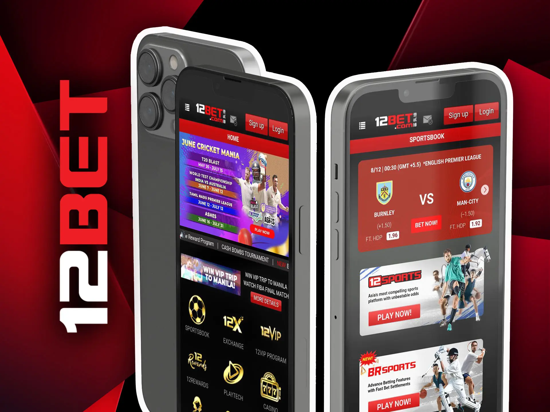 Use mobile version of the 12bet website on any mobile device.