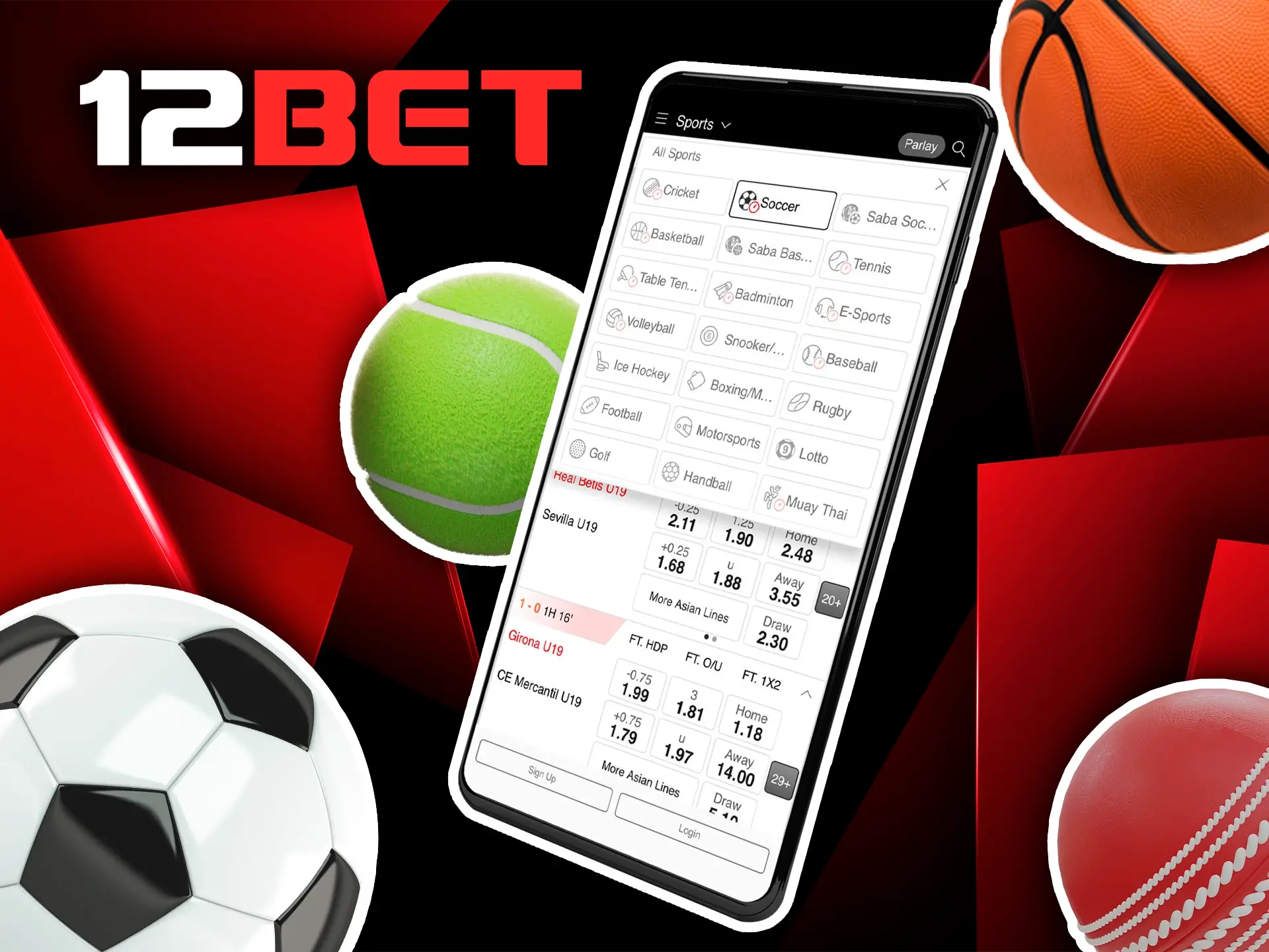 Any sports fan can easily find a discipline to bet on at 12Bet.