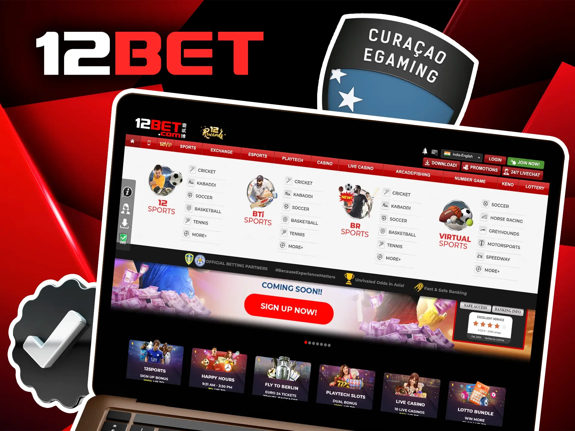 12Bet is a company with a well-known name that has all the necessary licences to carry out its activities.